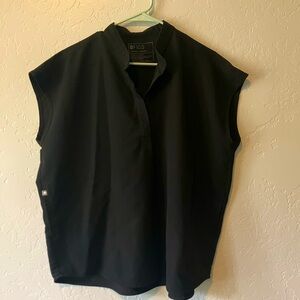 FIGS Womens Rafaela Scrub Top Black size Large